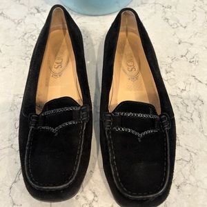 Tod’s Women’s Black Suede Loafer - Size 6.5